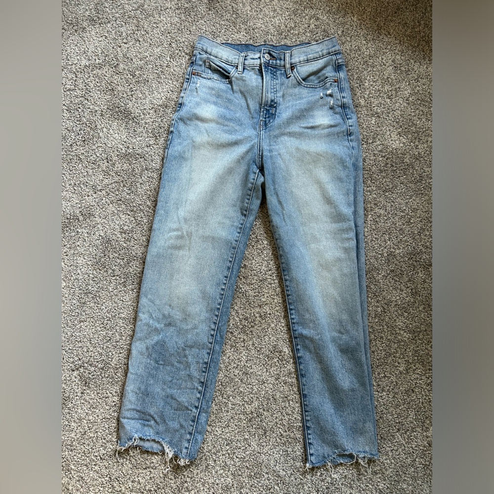 Old Navy Women’s Boyfriend High Rise Jeans-Light Blue-8